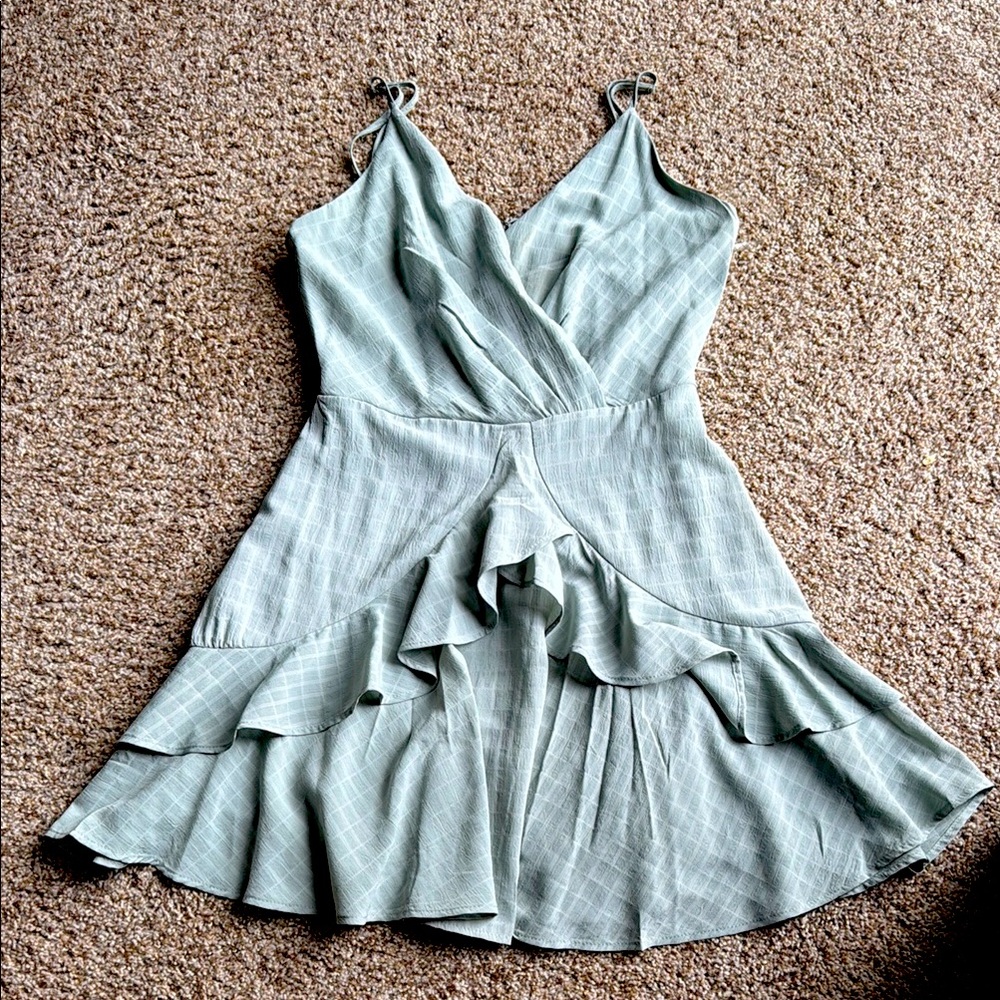 Trixxi Green Asymmetrical Sundress Spaghetti Strap Cocktail